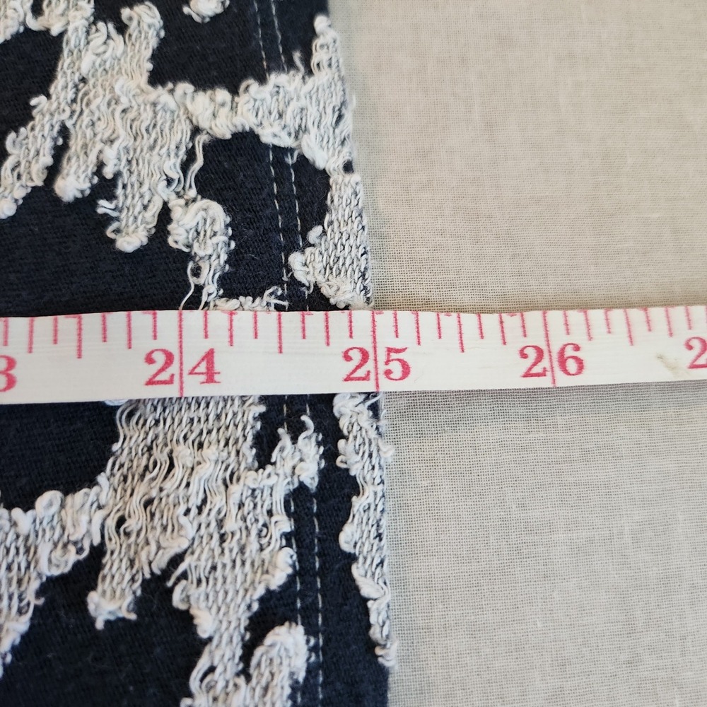 Loft Navy Blue Gray Textured Jacquard Long Sleeve Boat Neck Top Large - Picture 6 of 7